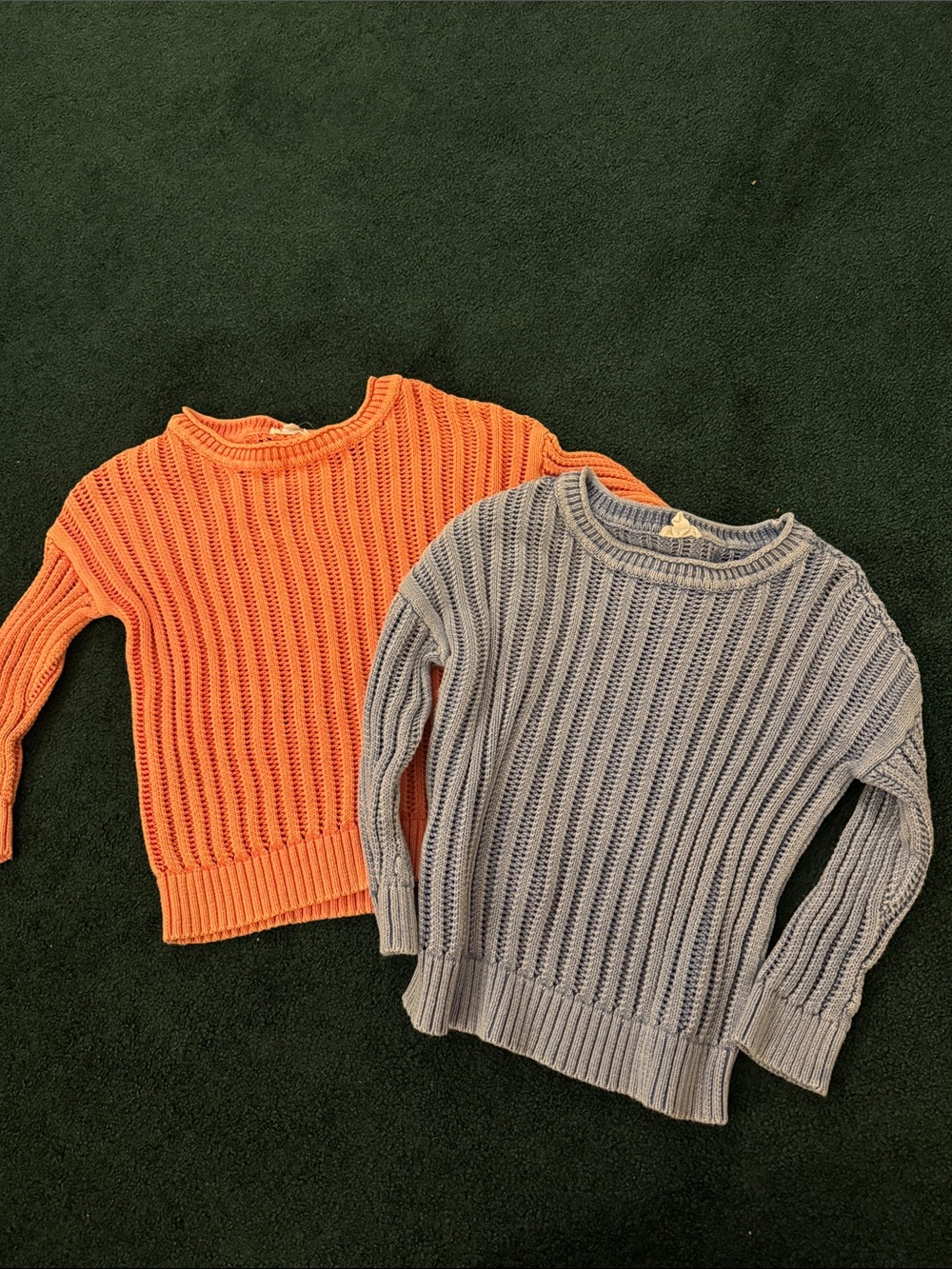 Tribal - Coral and light blue Ribbed Knit cotton Women's Sweaters